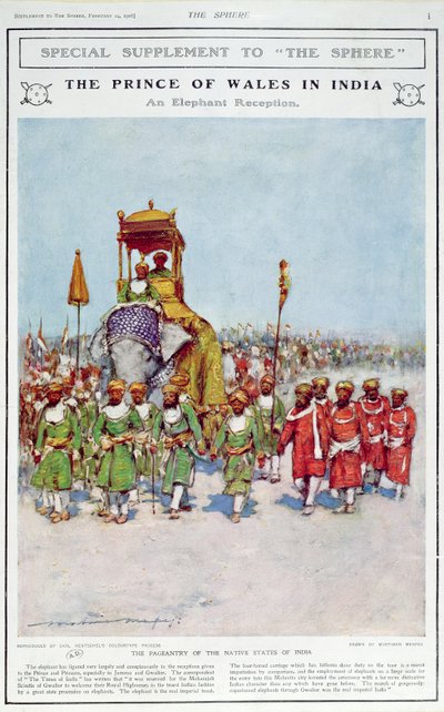 An Elephant Reception for the Prince of Wales, Illustration from 